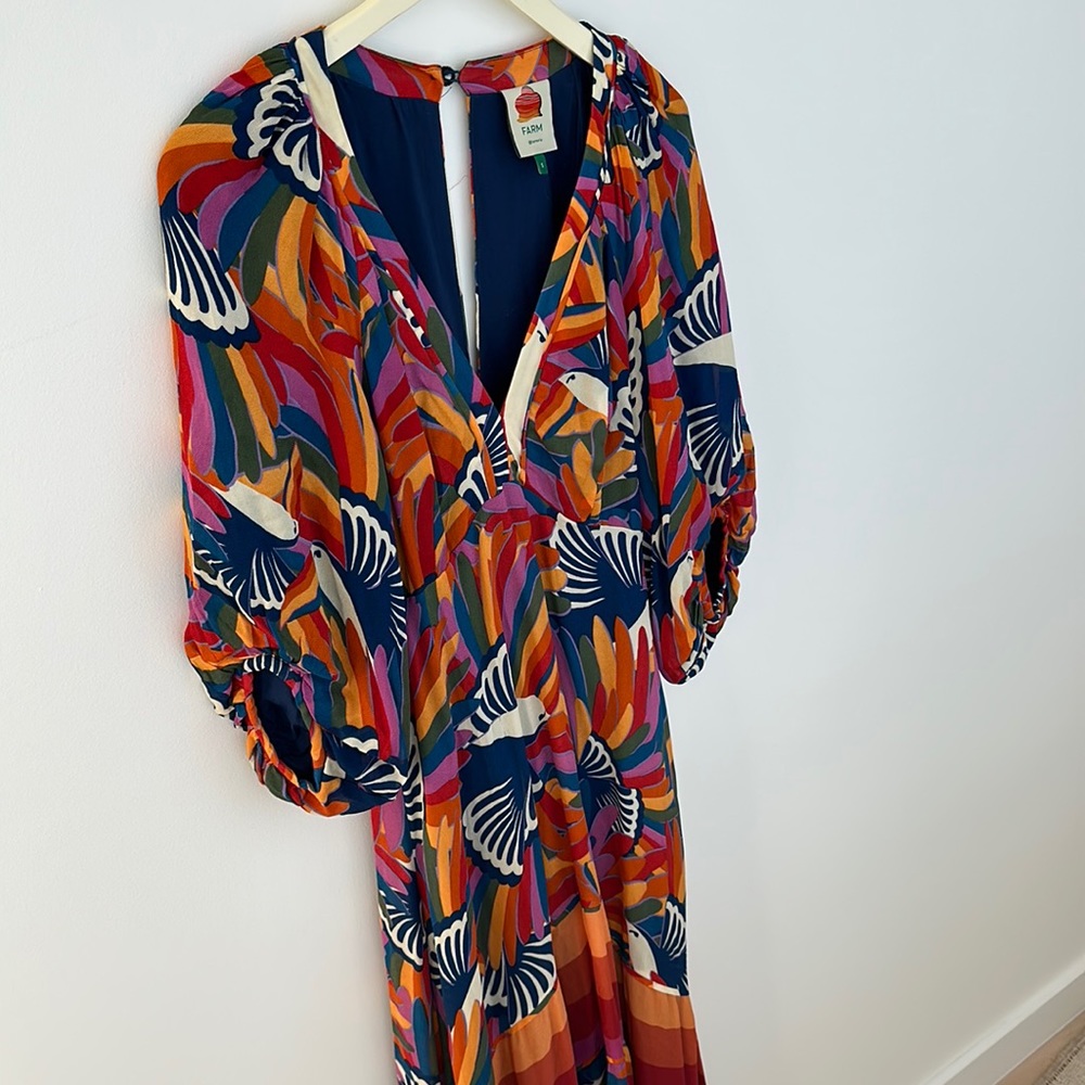 Farm Rio like new tropical maxi dress / size small